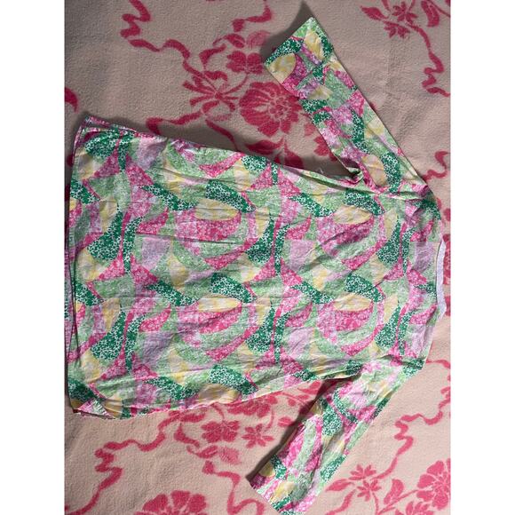 Lilly Pulitzer X Pea in the Pod pattern Maternity tunic blouse 100% cotton SZ M - Picture 6 of 9
